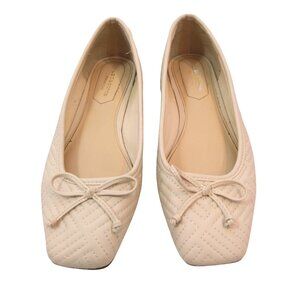 Liz Claiborne Ballet Flats Memory Foam Comfort Slip on Cream Size 8